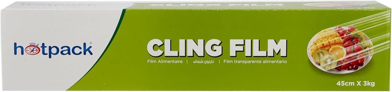Hotpack Cling Film - 408 Meter Long, 45cm Wide Transparent Food Wrap Film - Image 1